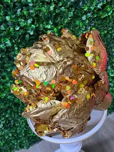 6” Gold glitter artichoke