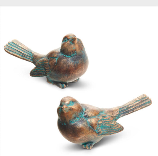 verdigris and bronze birds