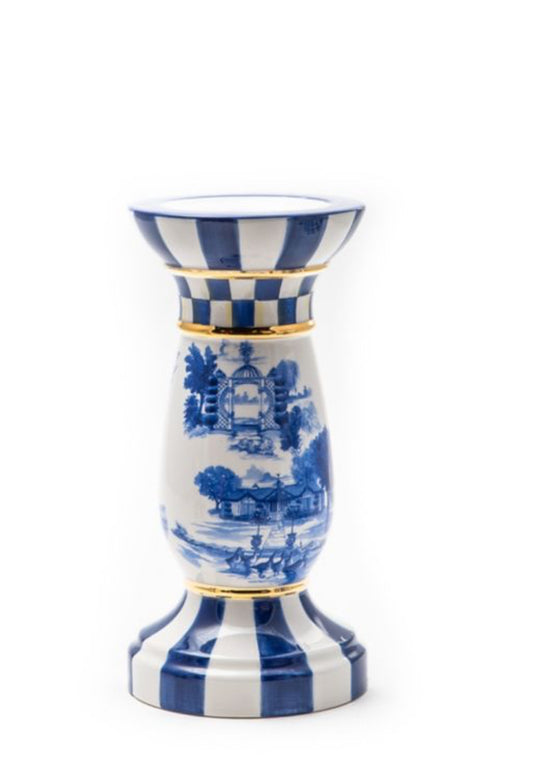 Royal toile tall pillar candle holder