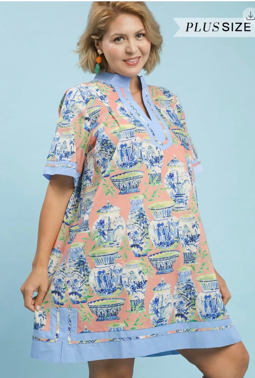 Mix Abstract Print Mini Dress