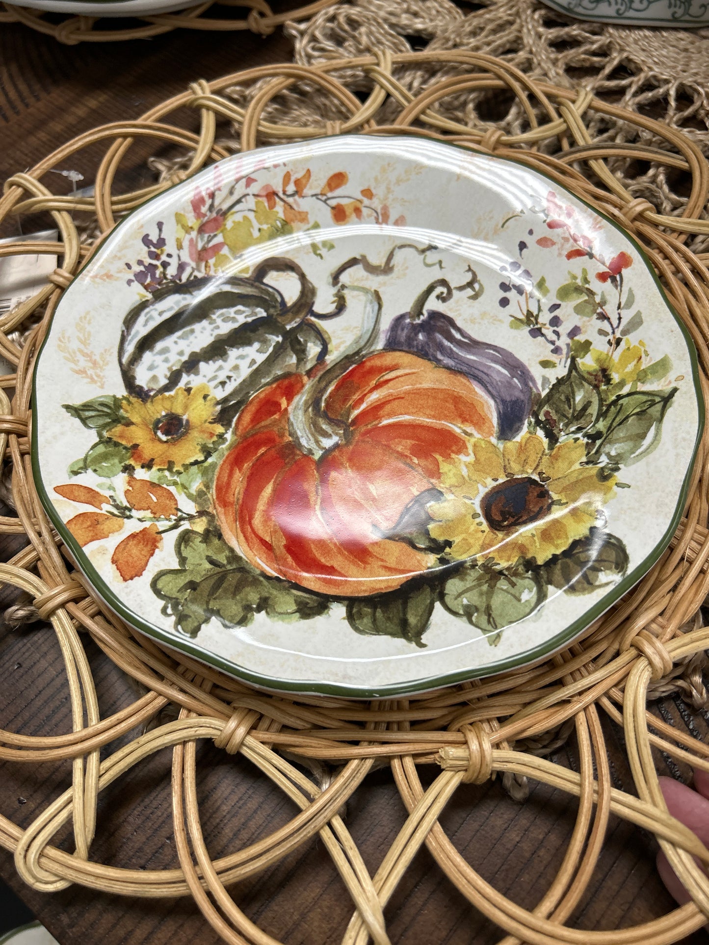 Harvest Morning Fall Dessert Plates 9in