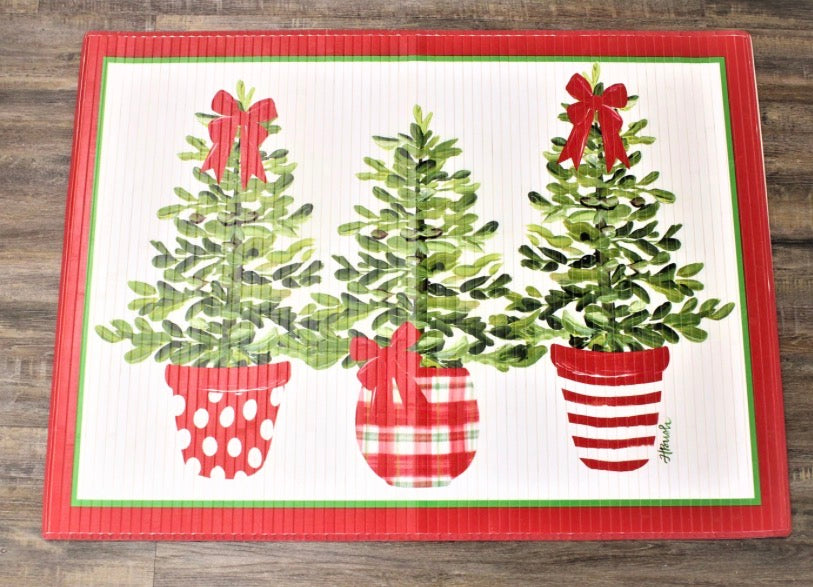 3 Topiary Tree 47x35" Bamboo Mat