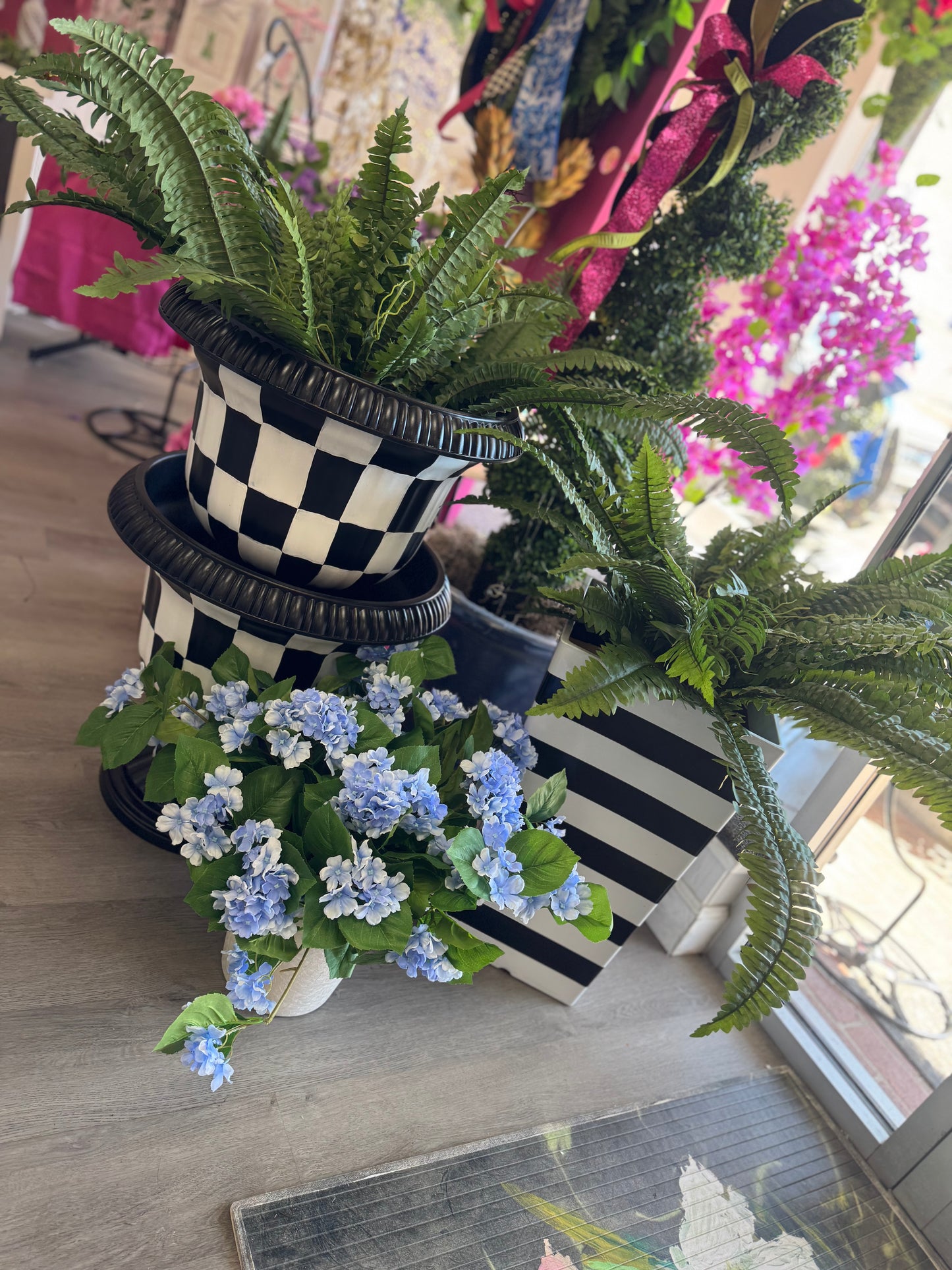 Hand painted black planters