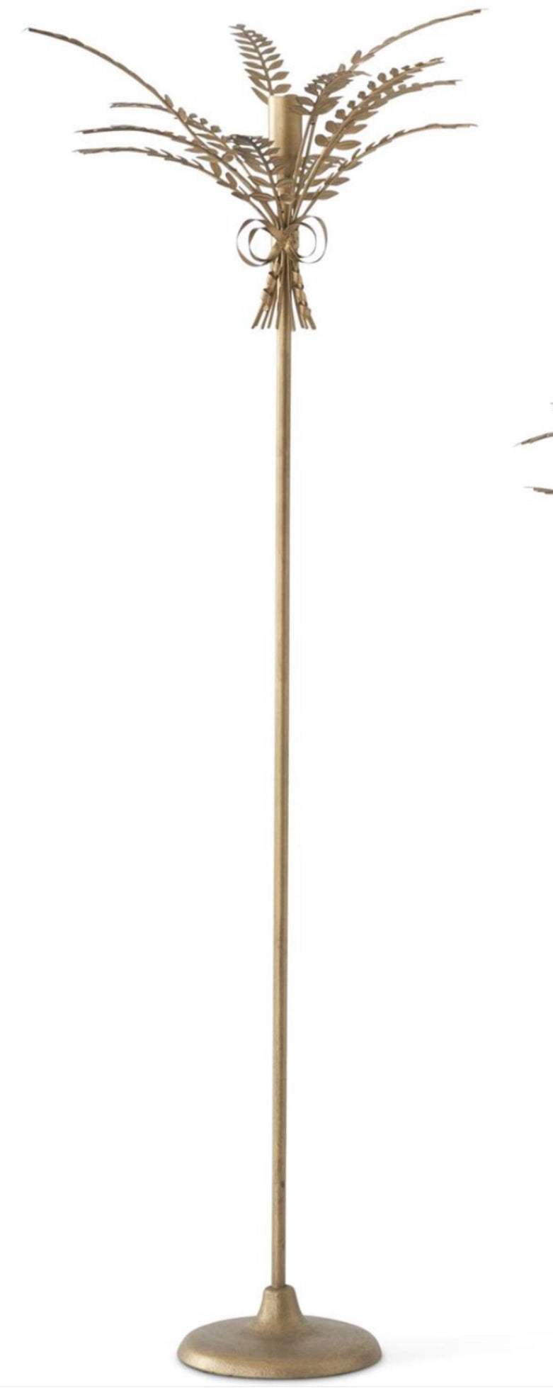Antique Gold Metal Wheat Taper Candleholders