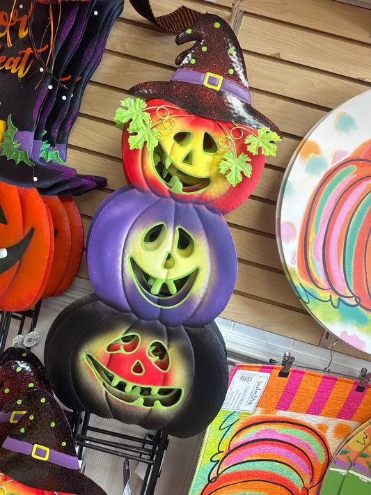 Glow Halloween 3 stack pumpkins