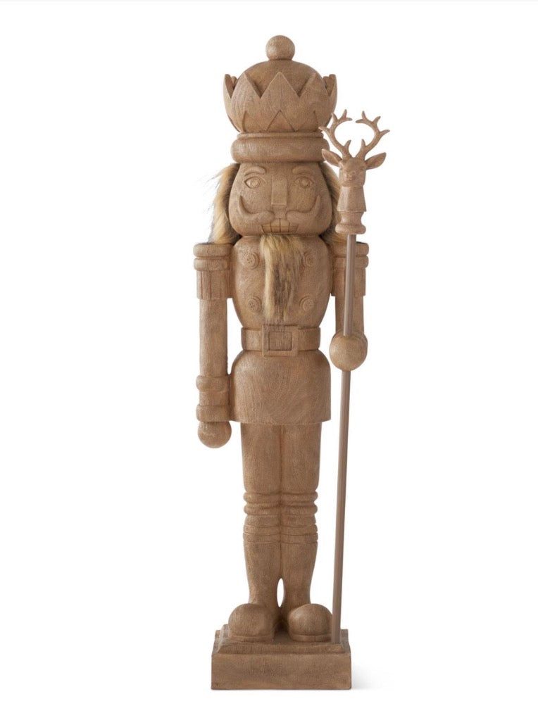 36.5 Inch Resin Faux Woodgrain Nutcracker