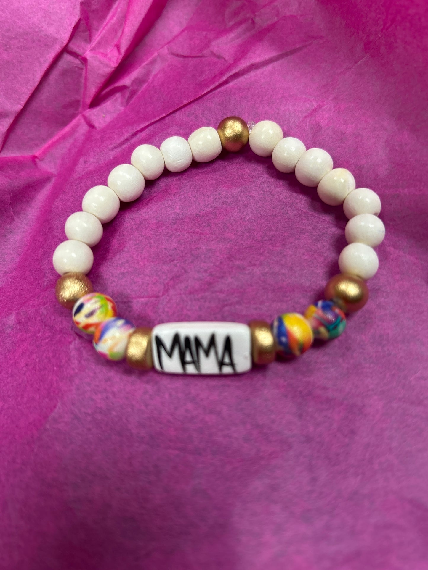 Mama Word Beaded Bracelets - Abstract