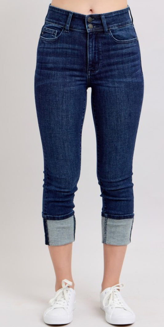 Judy Blue Double Waist Band Capri Regular & Plus