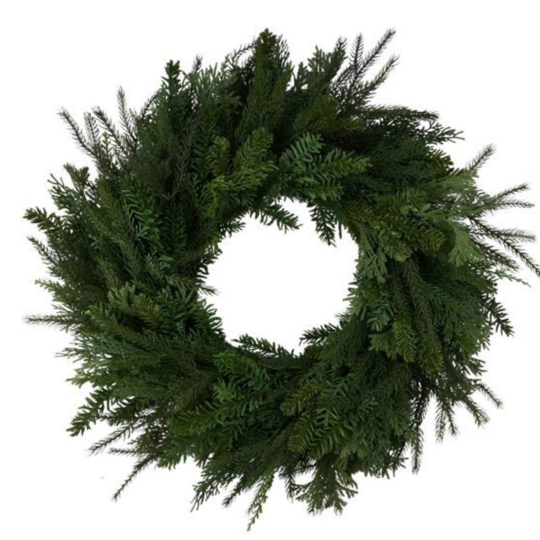 24"DIA R/T CEDAR/MIXED PINE/JUNIPER WREATH MULTI GREEN