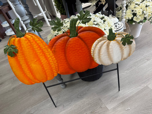3 metal pumpkins