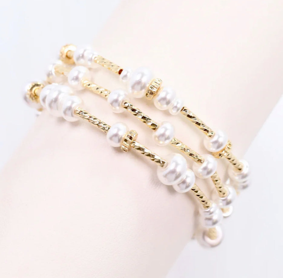 Lola Stretch Bracelet Set Pearl