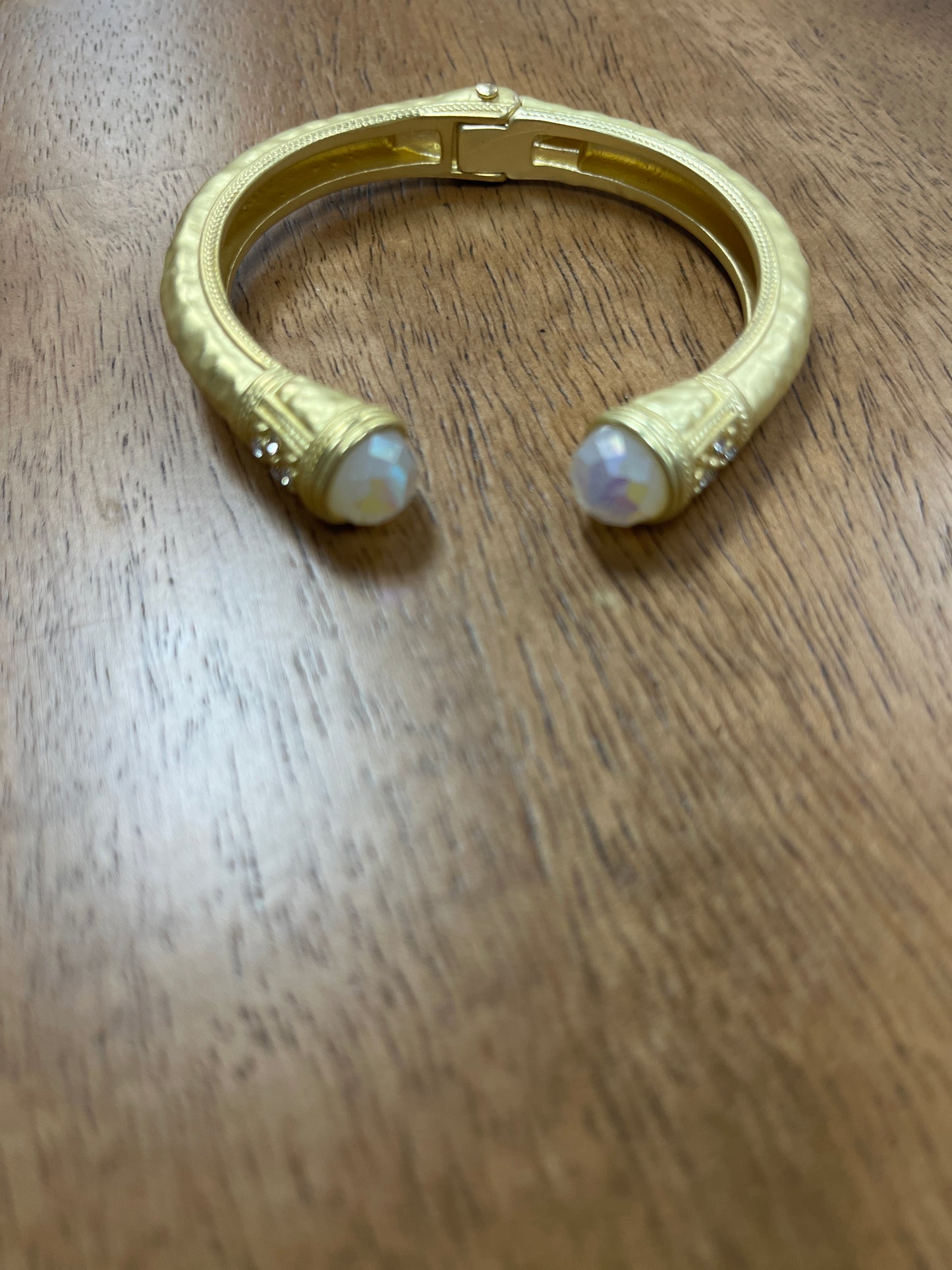 Hammered matte gold cuff bracelet