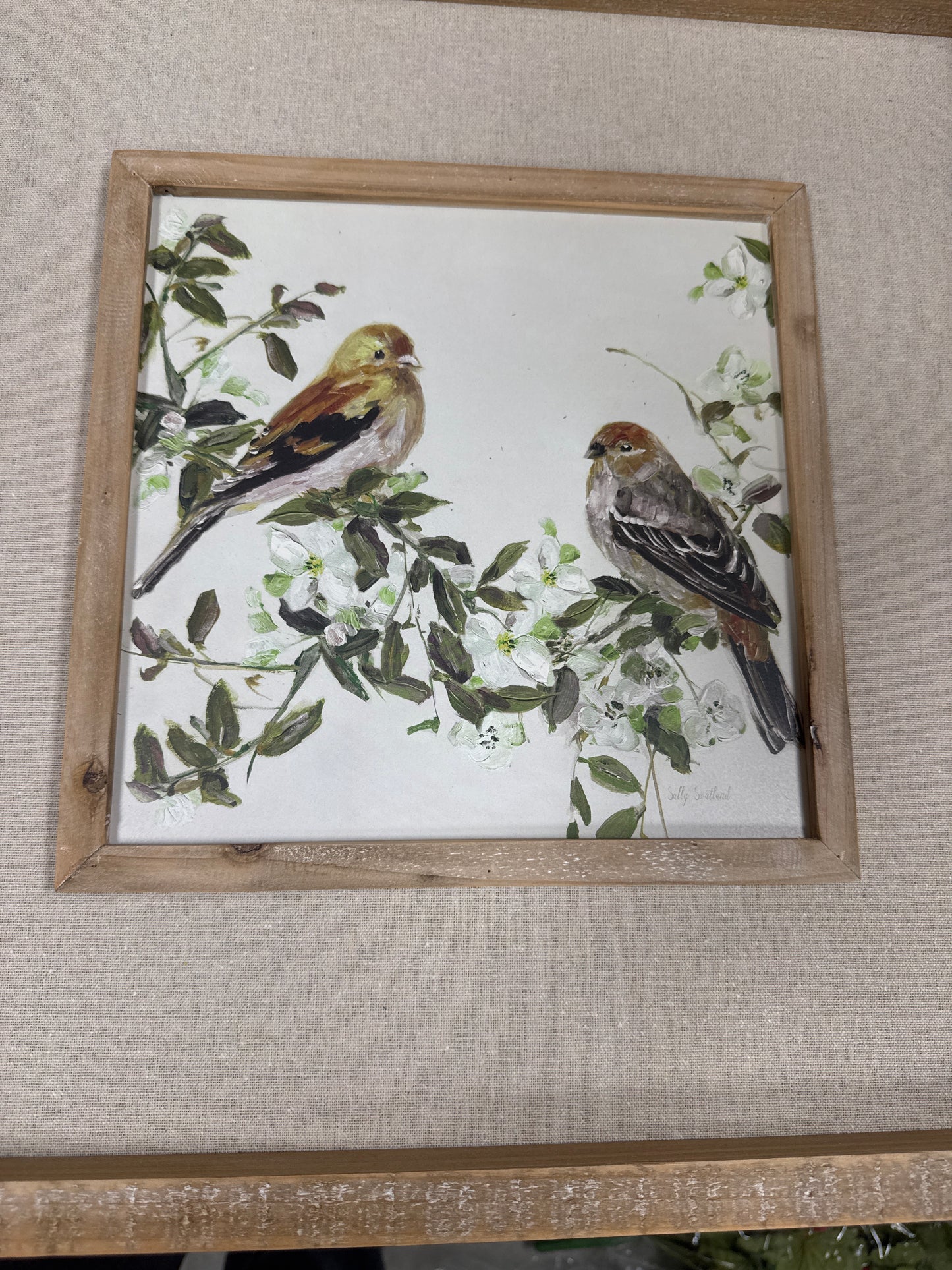 18" Birds on a Branch Framed Wall Art