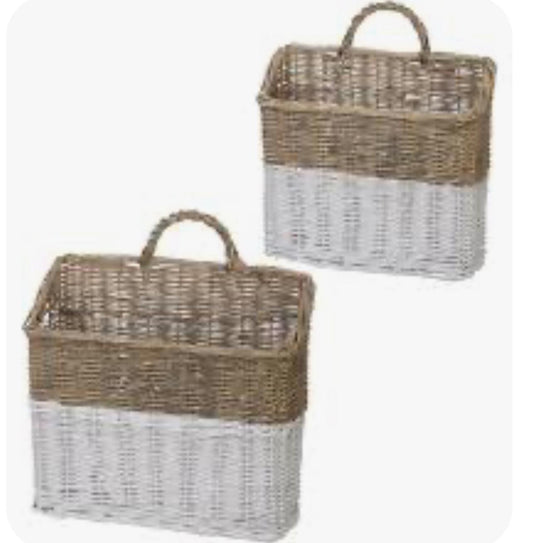 Two tone wicker baskets