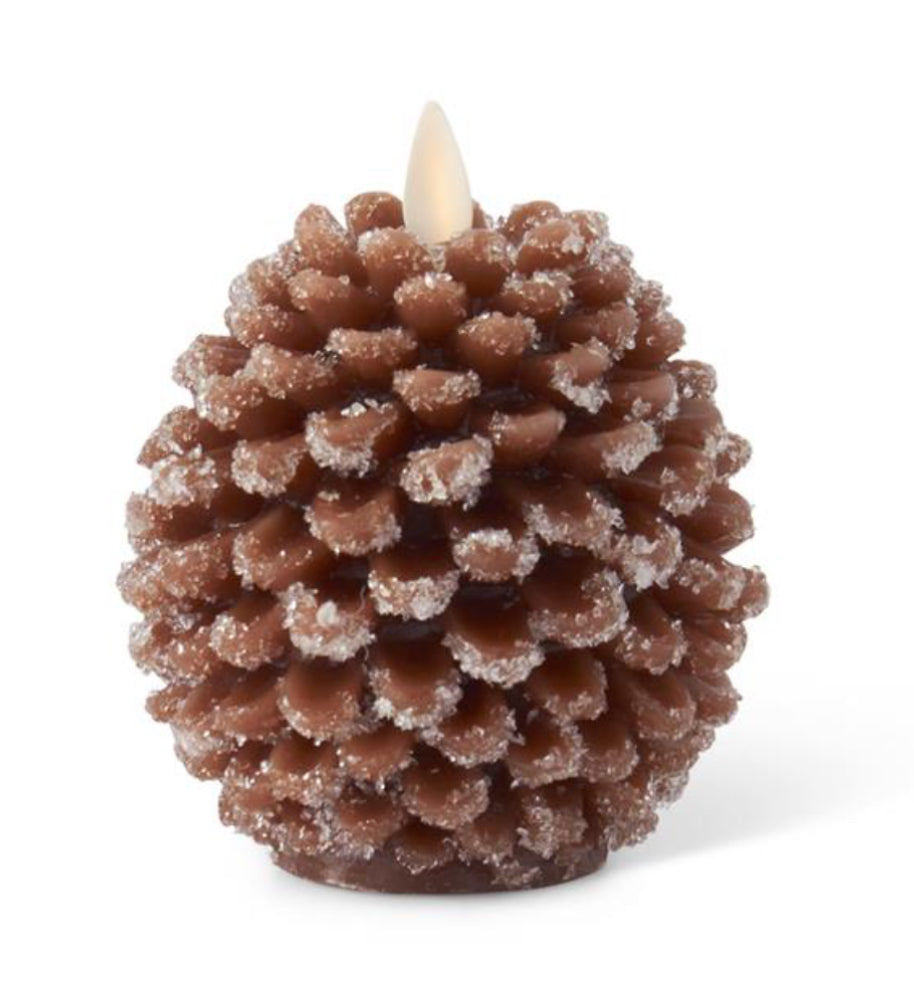 Brown wax snowy pinecone luminara indo