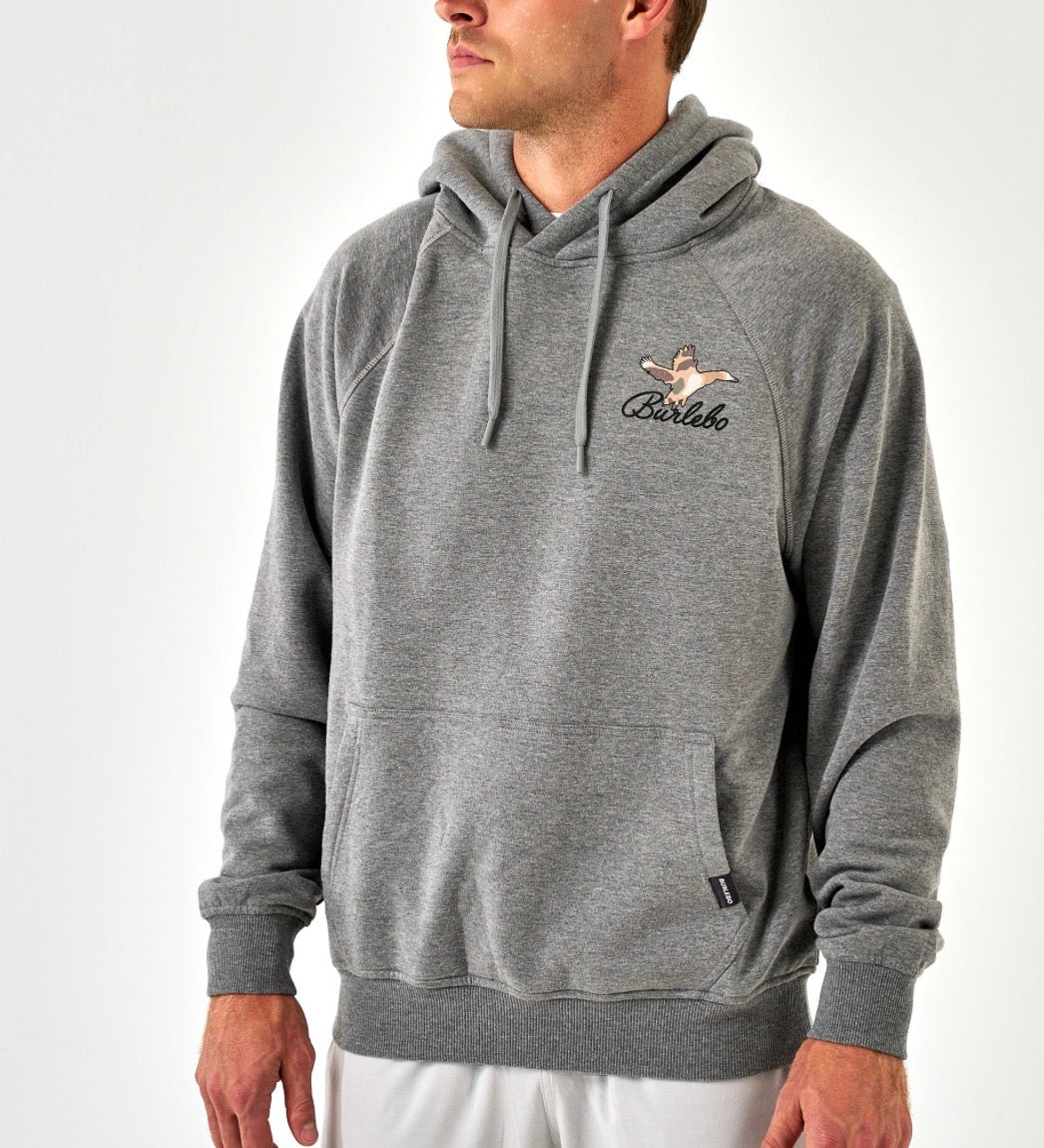 Fleece Hoodie - Ducks Flying In - Dark Heather Grey