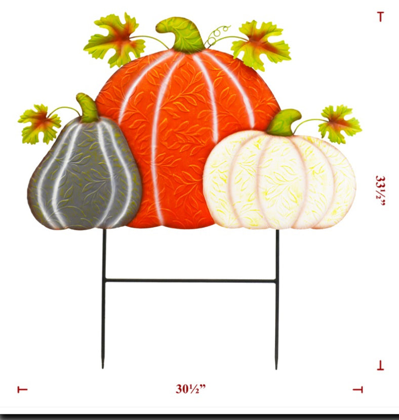 3 metal stamped pumpkin