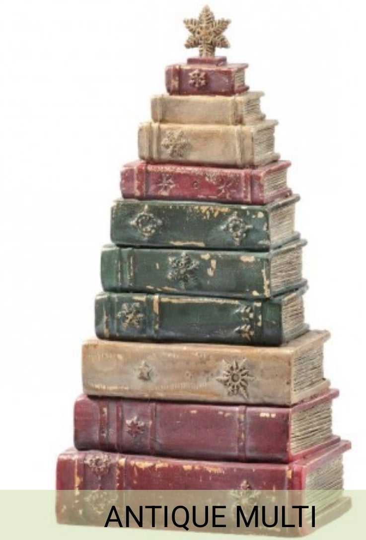 12.5" RESIN STACKED VINTAGE BOOKS