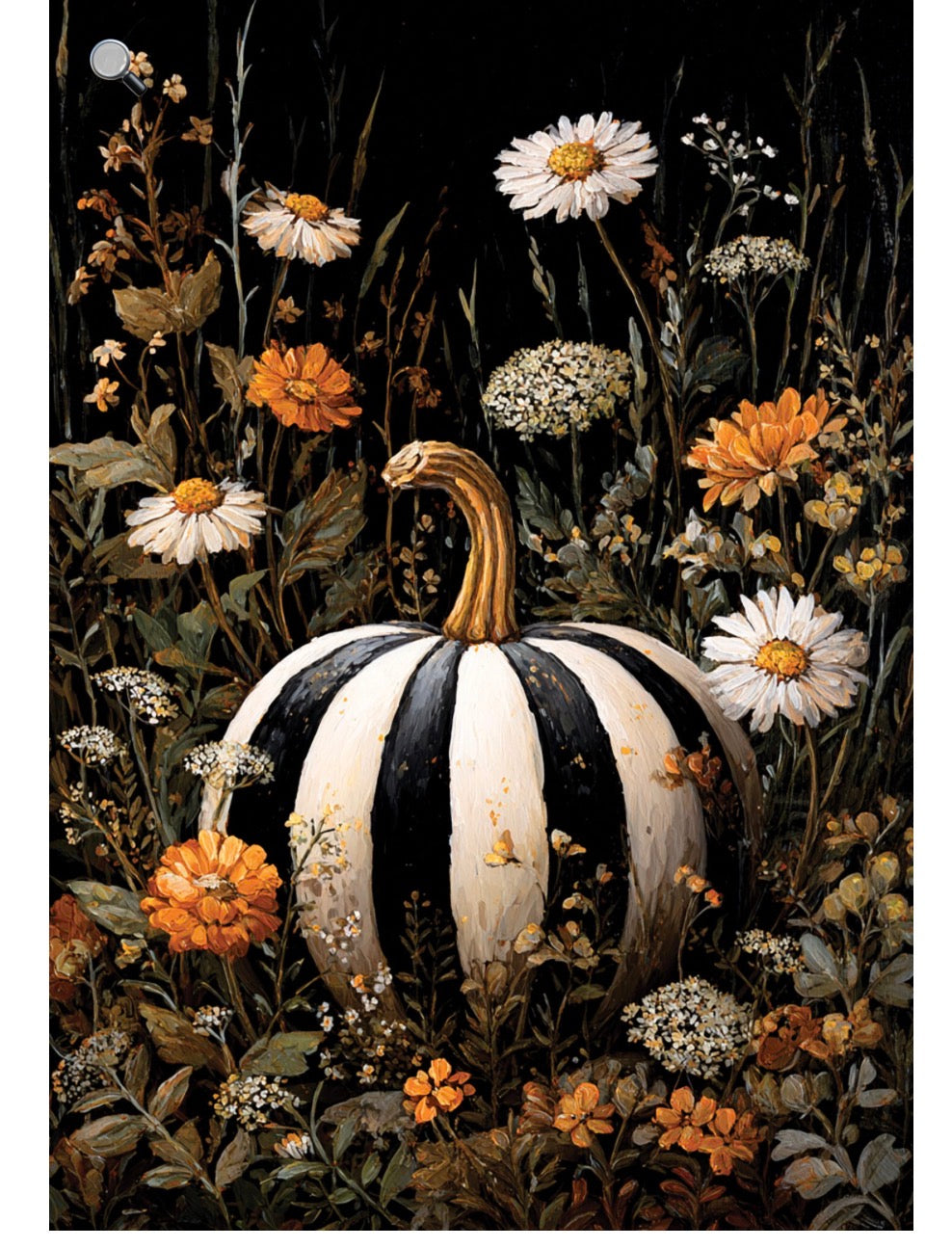 Wind Current Striped Pumpkin Wildflowers Garden Flag