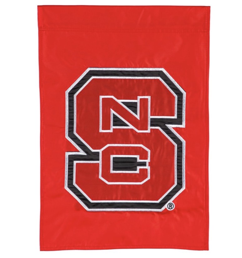 North Carolina State University Applique Garden Flag