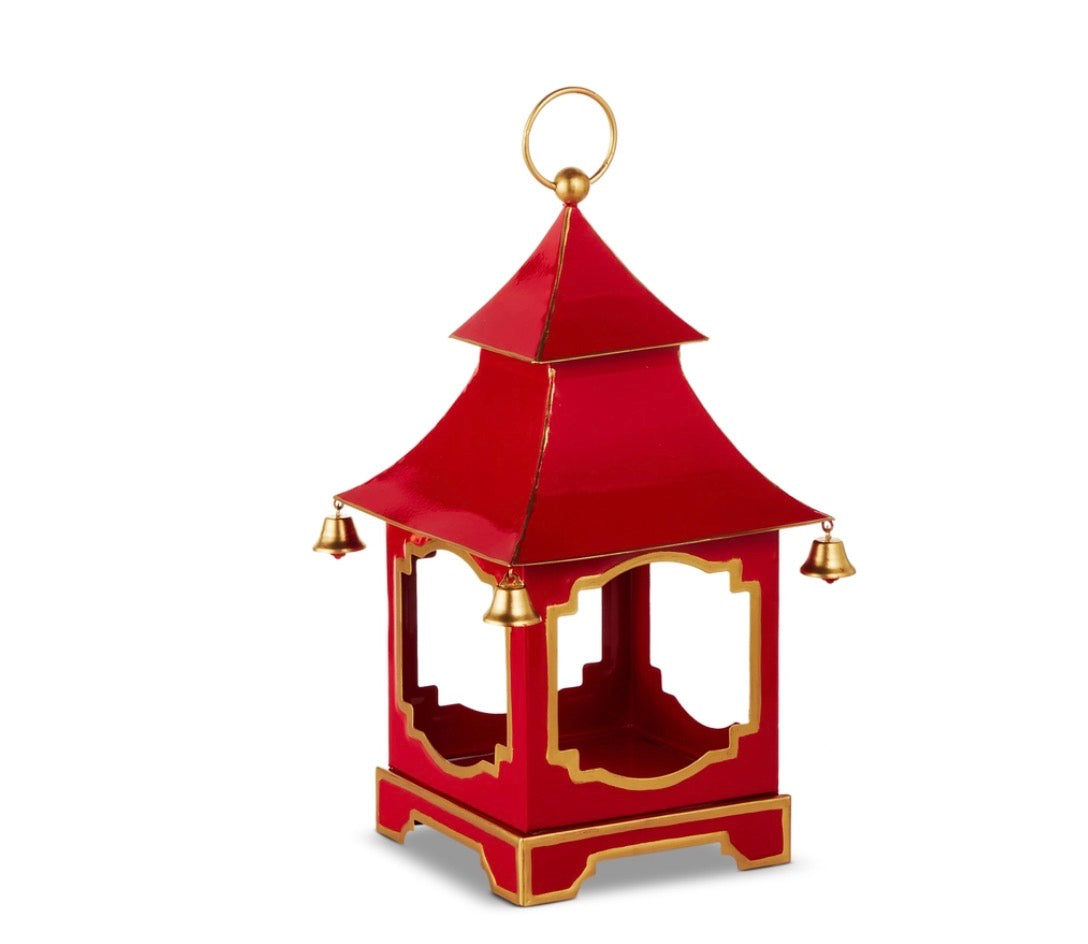 Red And Gold Bell Pagoda Lantern