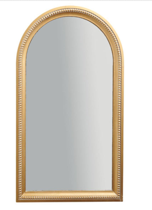 beaded gold mirror