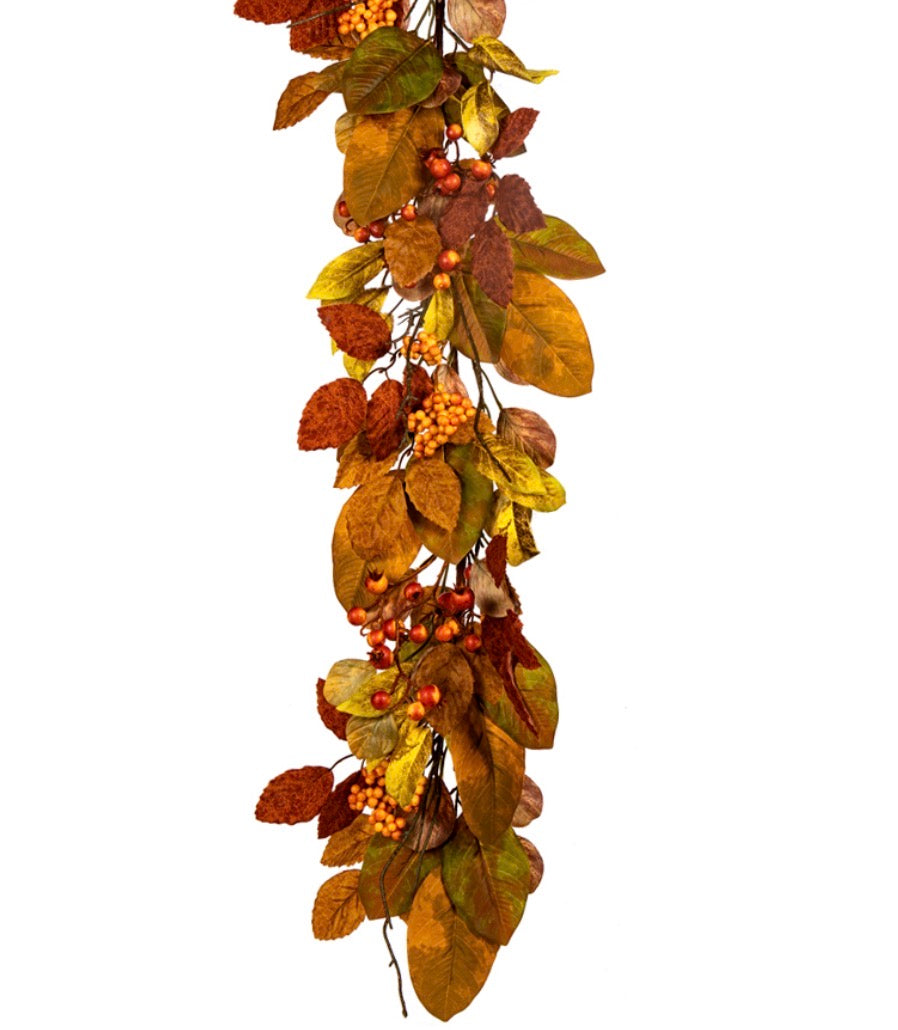 6' FALL GARLAND with BERRIES