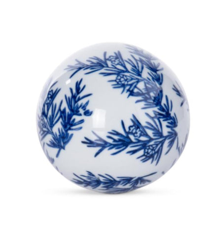 3 Inch Blue & White Ceramic Chinoiserie Ball