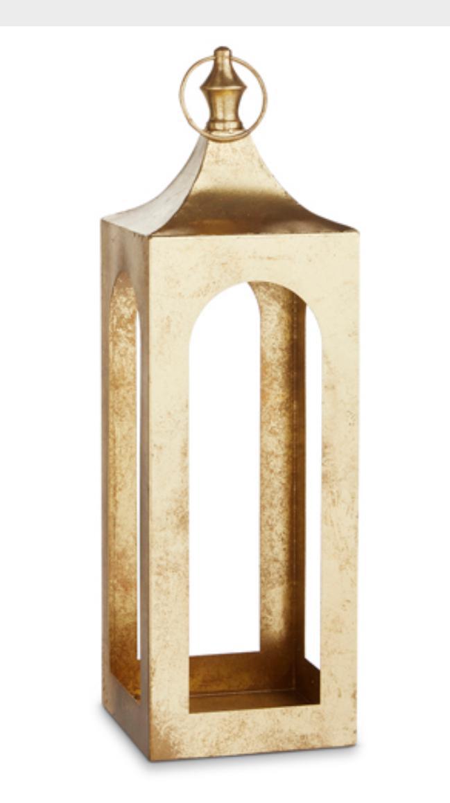 21.25" gold lantern