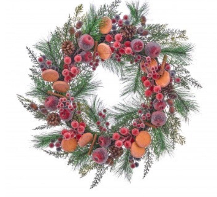 24" BEADED FRUIT WREATH