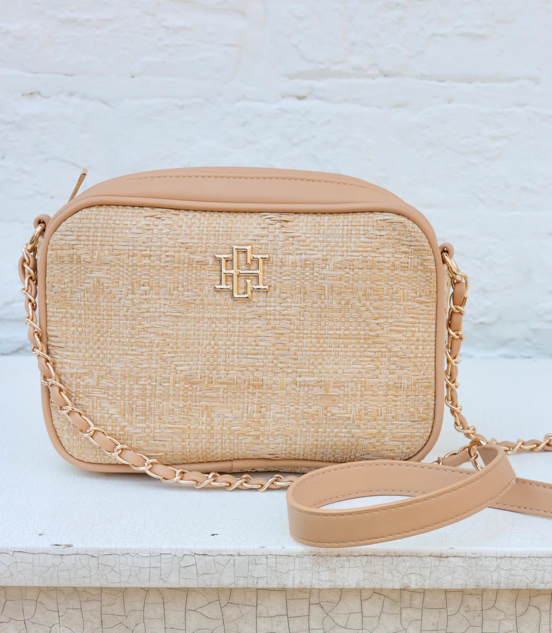 Bryce Crossbody Natural Lattice Tan