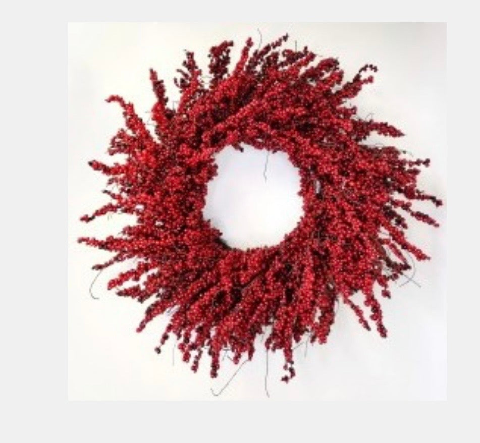28IN Red THIMBLE BERRY WREATH