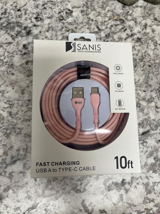 10 ft USB to type C pink