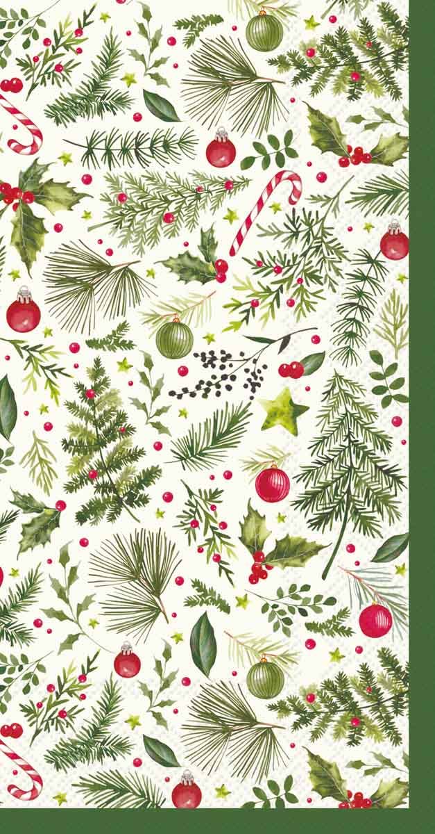 Paper Guest Towel 16 Ct Christmas Branches Allover L.G