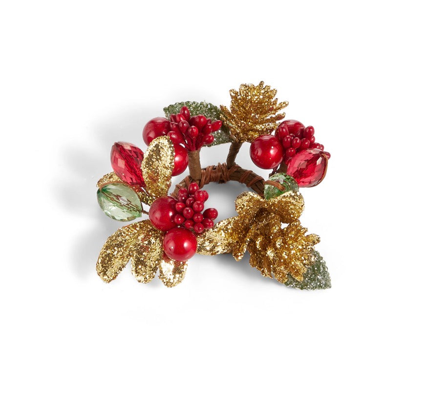 3.5" Red And Gold Candle Ring