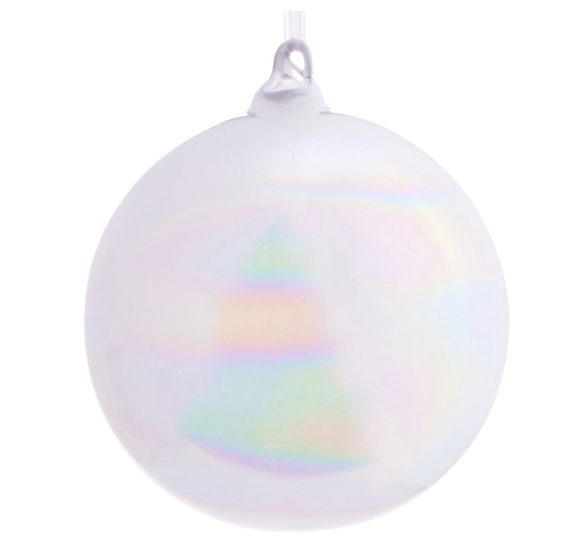 5" White Ball Ornament