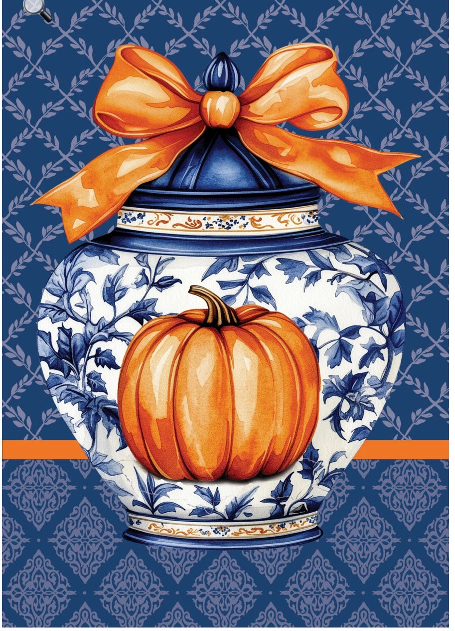 Wind Current Pumpkin Ginger Jar Garden Flag