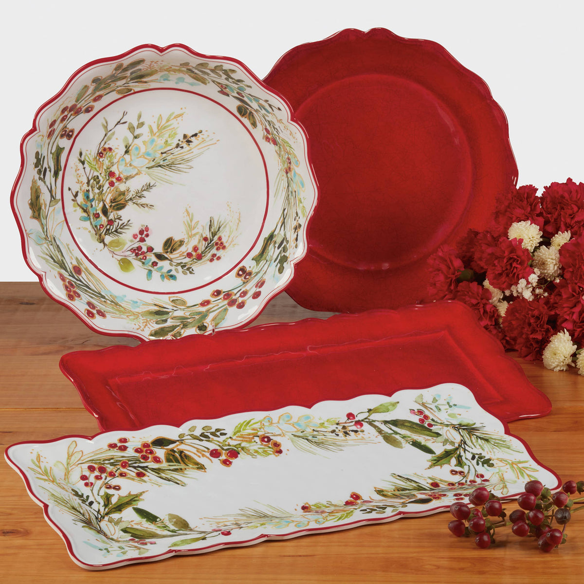 Christmas Gatherings Melamine Rect Platter 19in x 8in