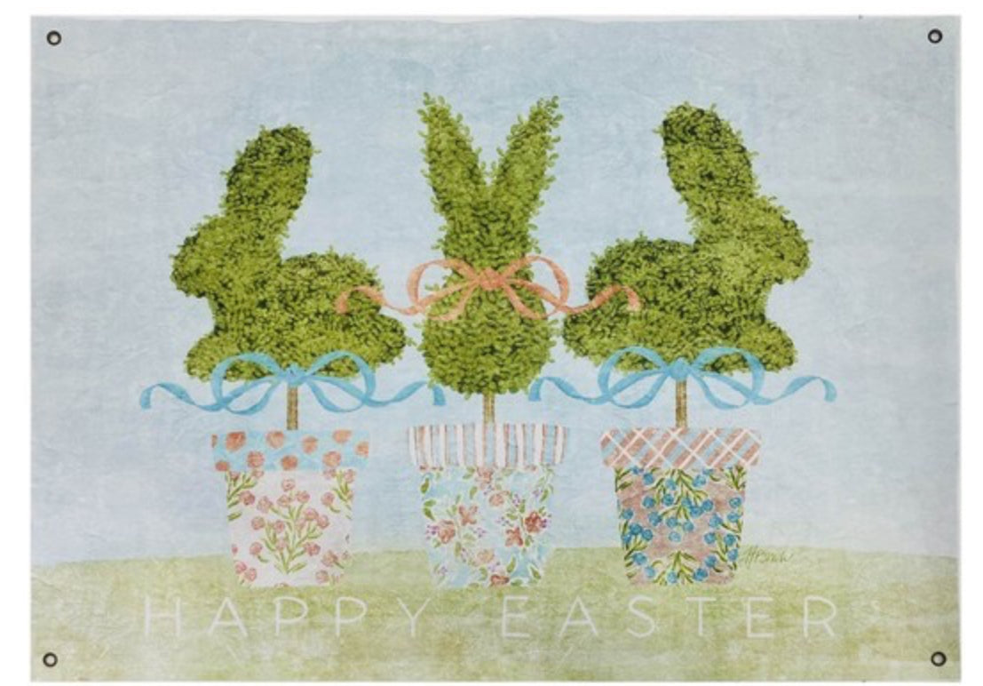 42x30" Art Paper, Bunny Topiary Trio