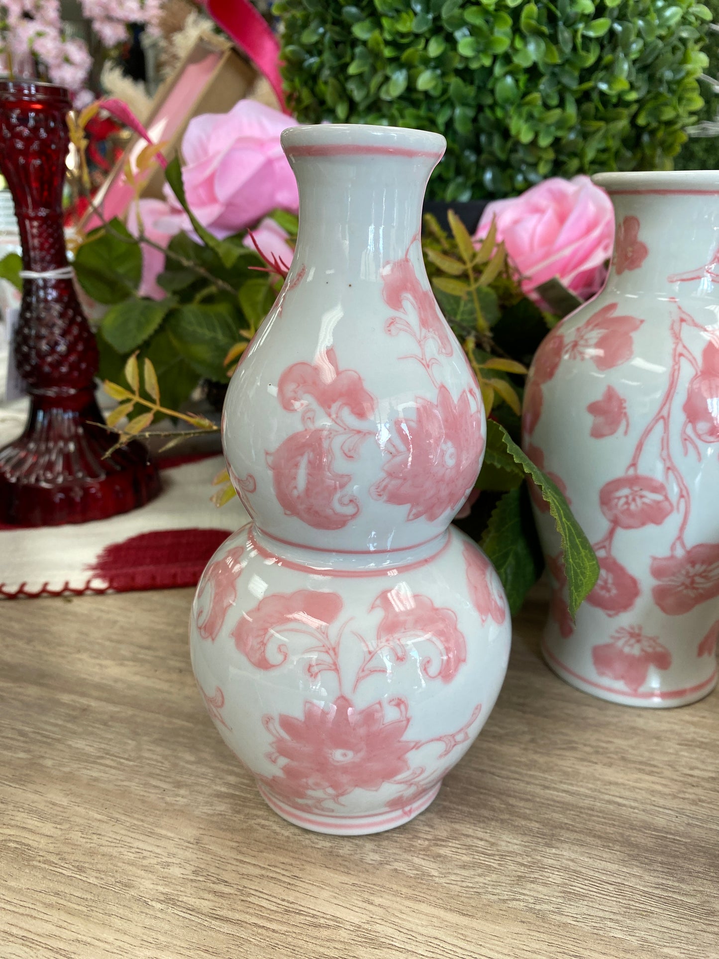 Pink stoneware vase