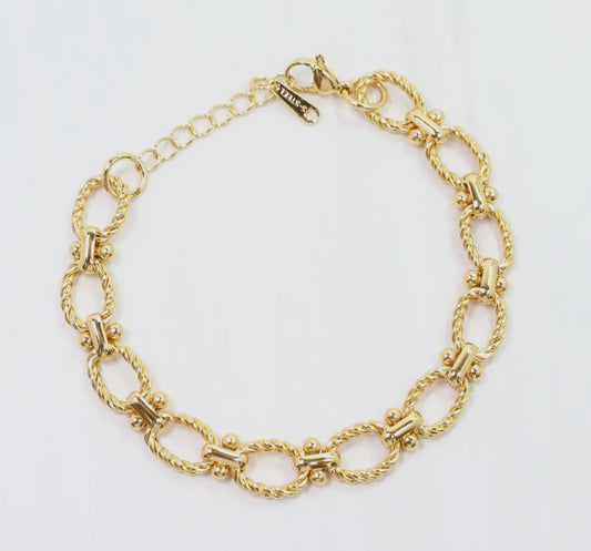Tulsa Twisted Link Bracelet Gold