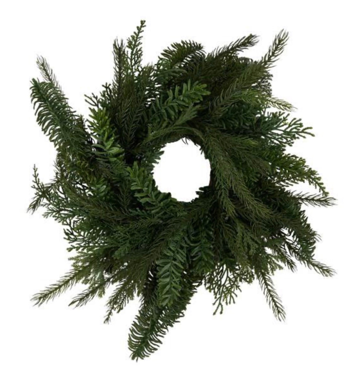 16"DIA MIXED PINE GREEN CANDLERING
