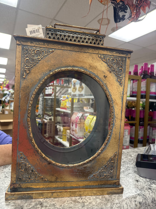 Metal and glass circle lantern