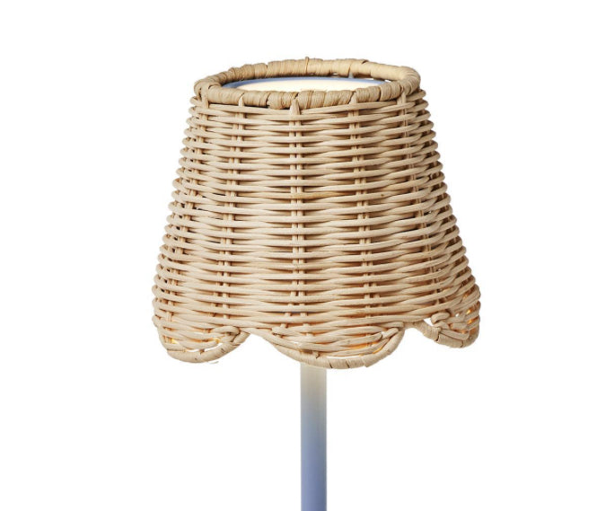 Rattan Lamp Shade with Scalloped Edge