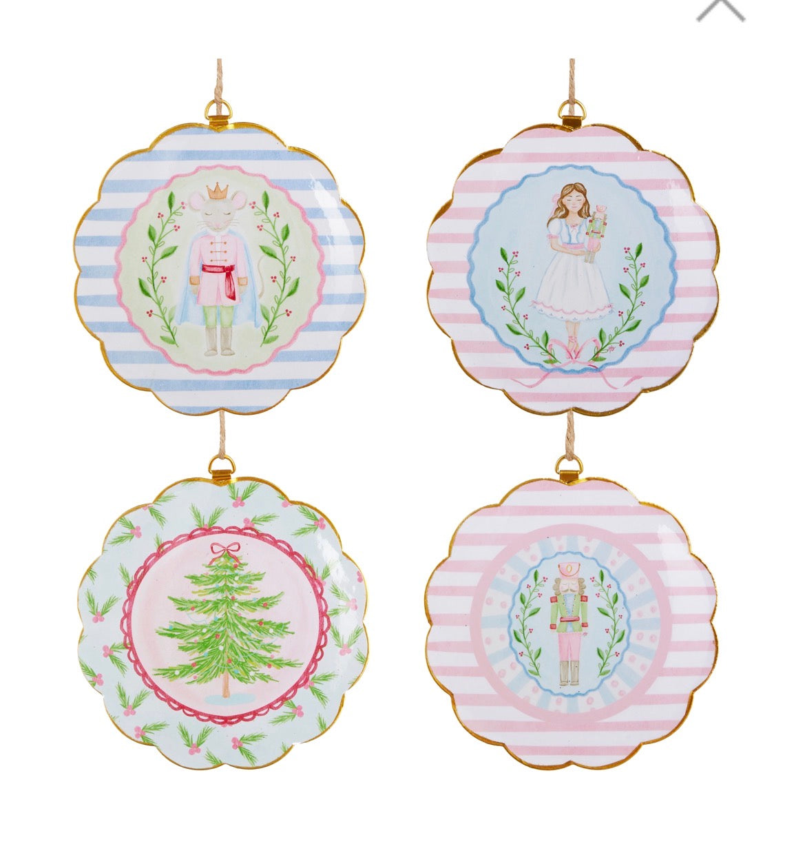 6" Pastel Nutcracker Scalloped Frame Ornament