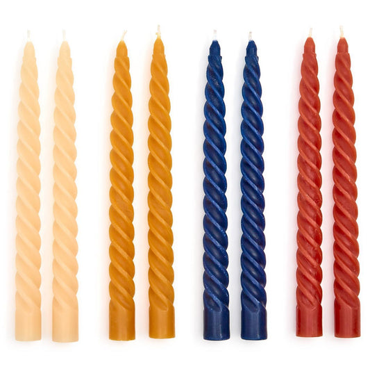 Set of 2 Twist Taper Candles