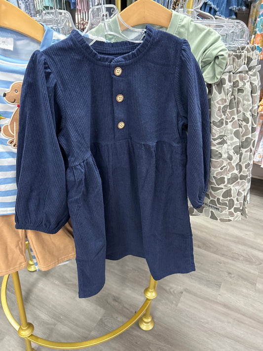 Navy Corduroy Dress