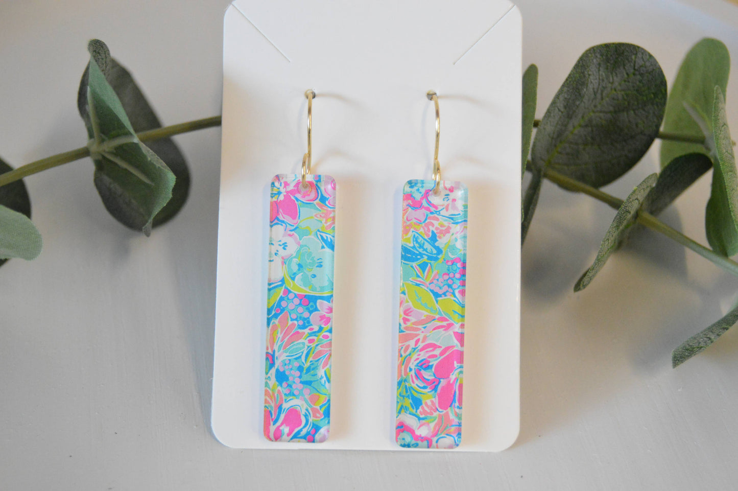 Preppy Earrings, Colorful Bar Earrings, Summer Earrings