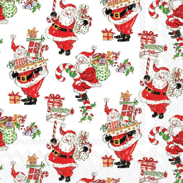 Paper Lunch Napkins 20 Count Holly Jolly Santas