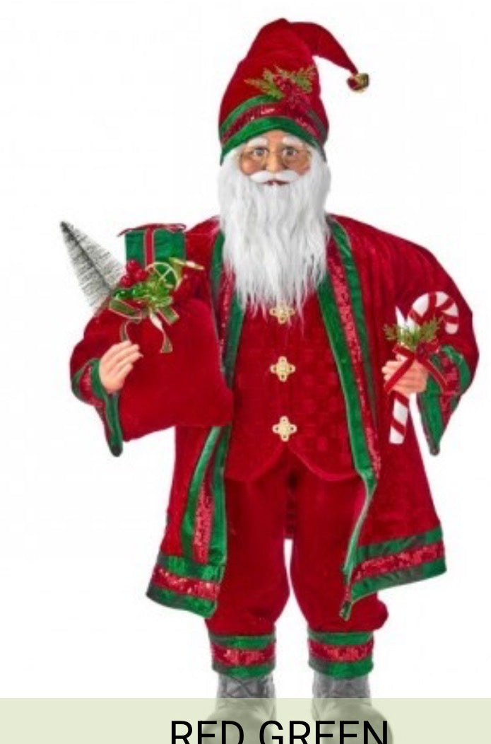 36" VELVET REGAL STANDING SANTA